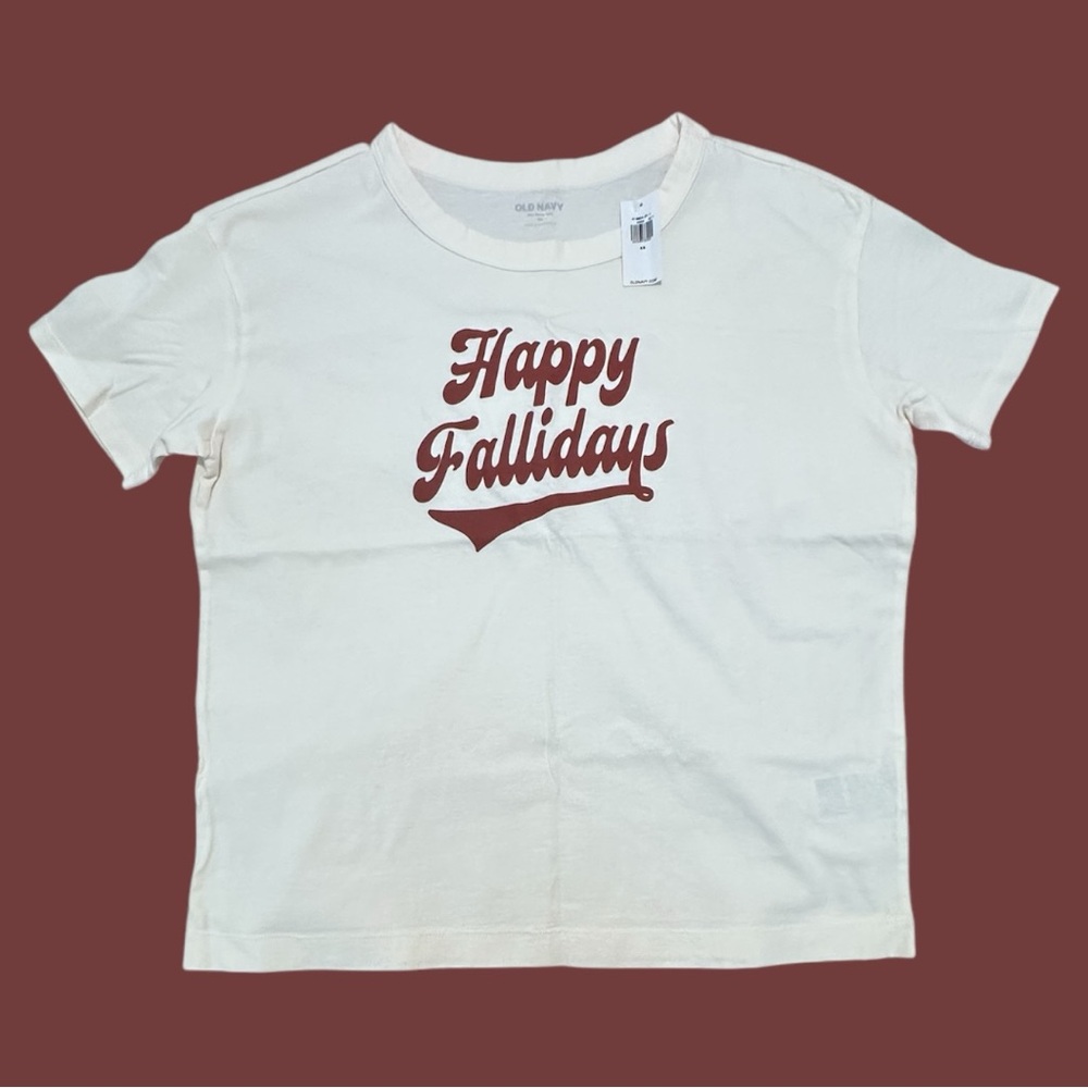 Old Navy | "Happy Fallidays” Graphic T-Shirt | Size XS | NWT